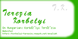 terezia korbelyi business card